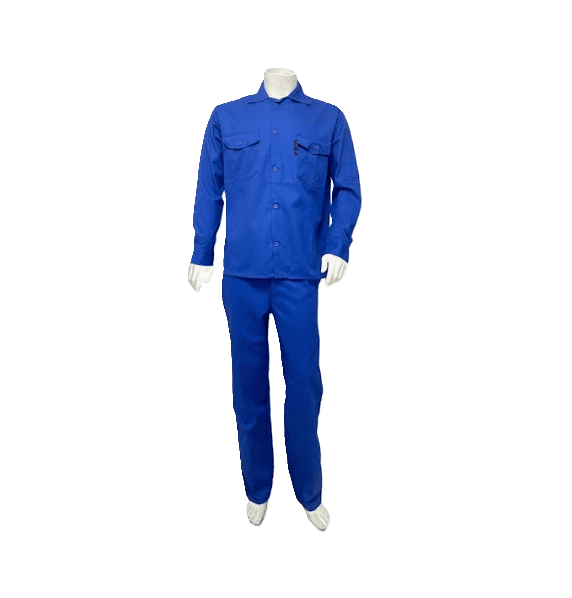 100% Cotton Blue Coverall with Multiple Pockets - Gariox