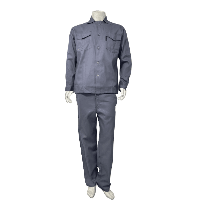 100% Cotton Work Pant and Shirt Set - Grey
