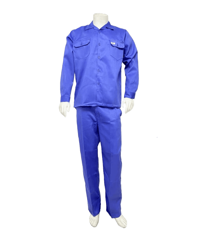 100% Twill Cotton Work Suit - Petrol Blue Shirt & Pant Set