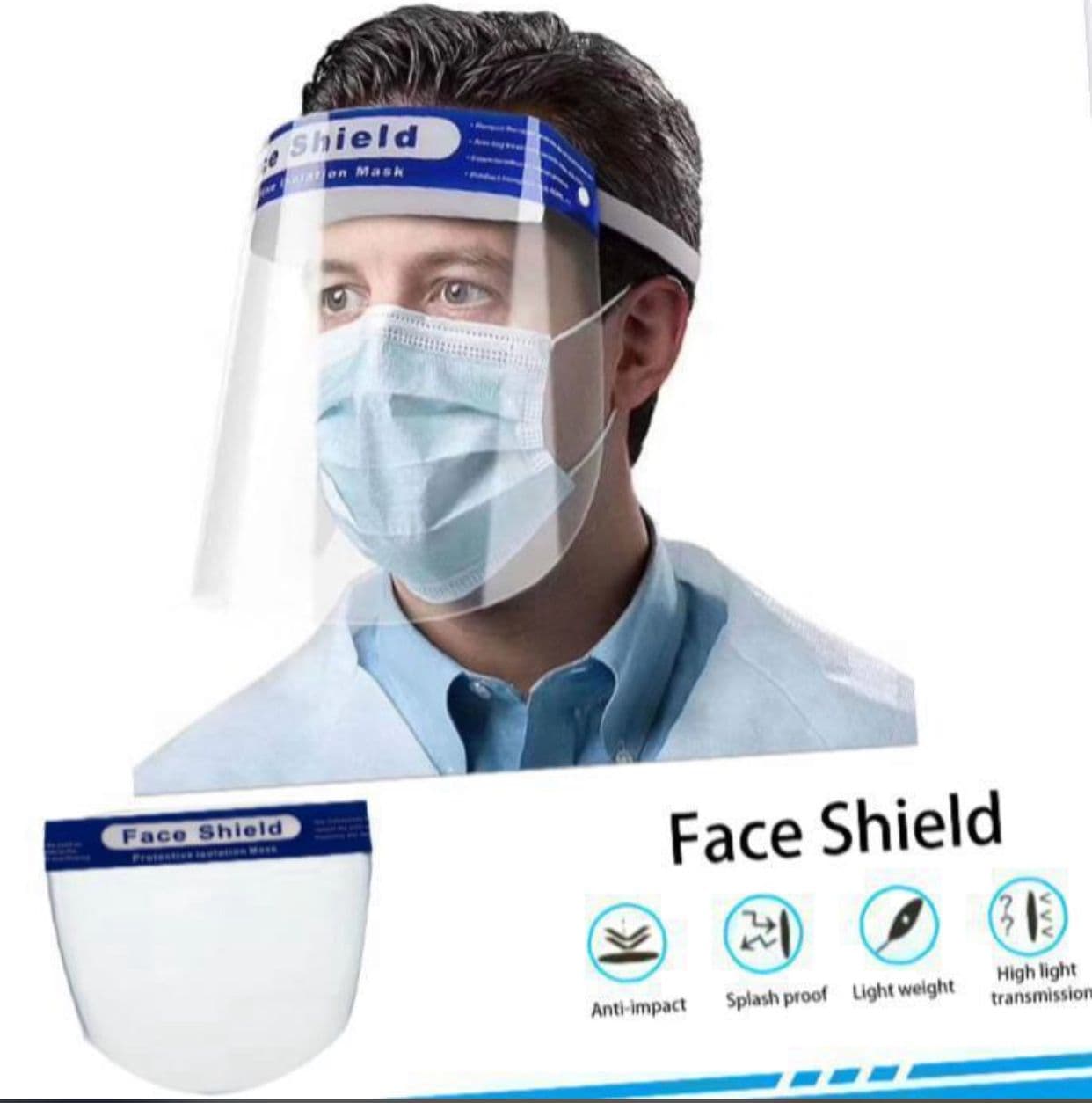 Anti-Impact Face Shield Protection Mask with Headband