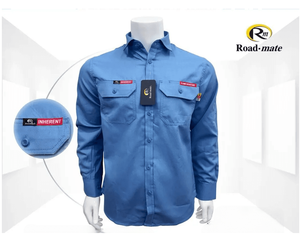 Flame Resistant Work Shirt - Petrol Blue Safety Workwear