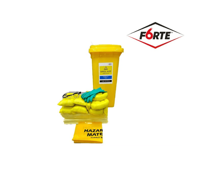 Forte Chemical Spill Kit 30 Gallon Wheeled Bin - Complete Emergency Response Kit