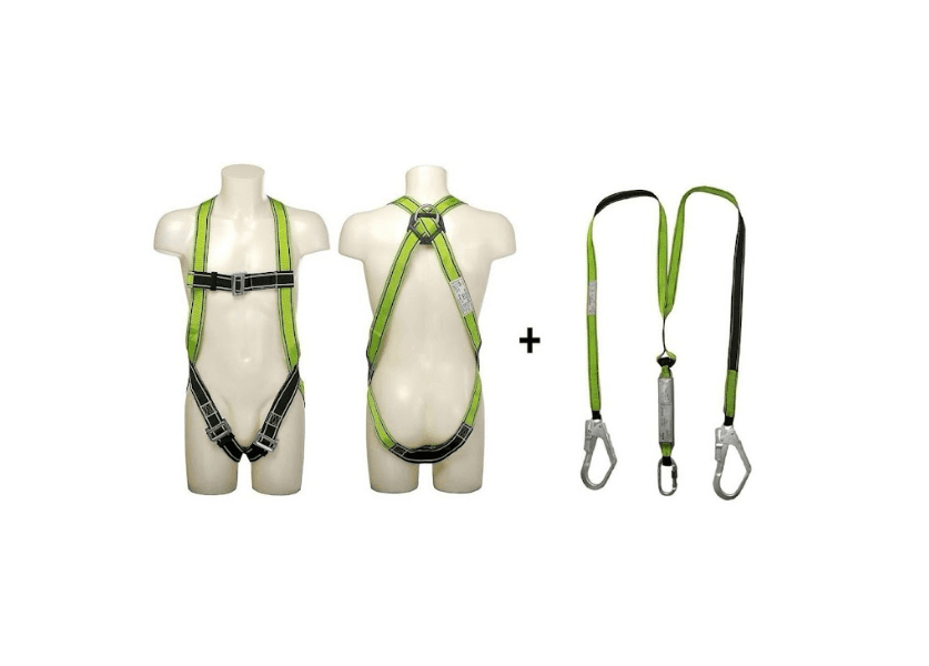 Full Body Harness with Twin Webbing Lanyard & Shock Absorber