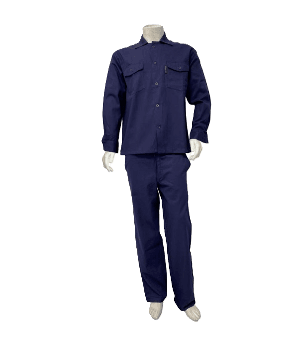 Gariox 100% Cotton Navy Blue Workwear Pant and Shirt Set