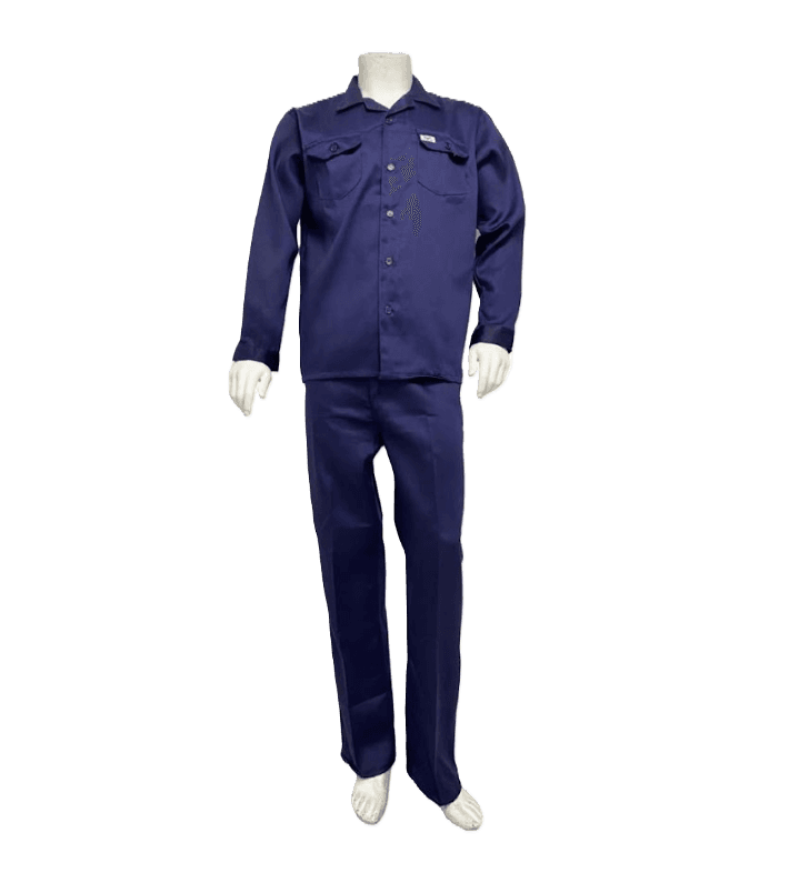 Navy Blue Twill Cotton Work Shirt & Pant Set