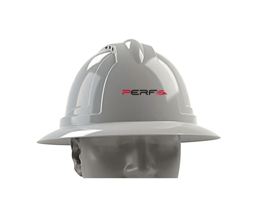 PERF UH9 Mercury-Shield Full Brim Safety Helmet with UV Stabilized HDPE Shell
