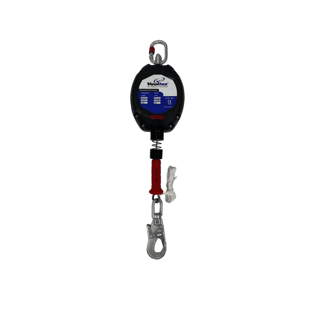 Retractable Fall Arrester 7.50M Wire Rope Safety