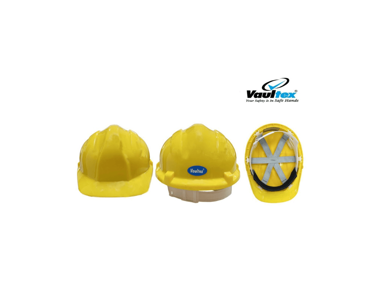 Vaultex Yellow Safety Helmet with 6-Point Pinlock Suspension ANSI Certified