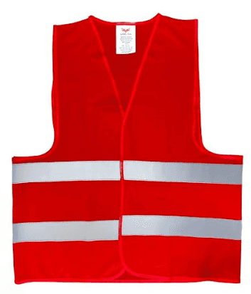 VOLTA High Visibility Red Safety Vest with 2 Reflective Strips and Velcro Closure